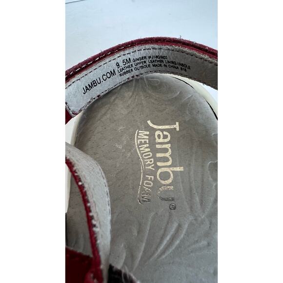 JAMBU Memory Foam Ginger Strappy Wedge Sandals Slender Crisscross Size 9.5M - Picture 8 of 8